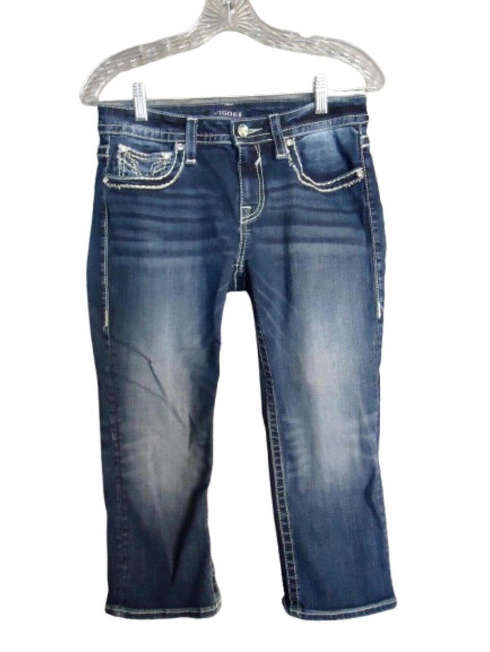Vigoss The Chelsea Capri Jeans 29"x 20" Embellished Studded Bling Pockets